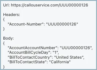 The displayed callout request details when previewing a callout template