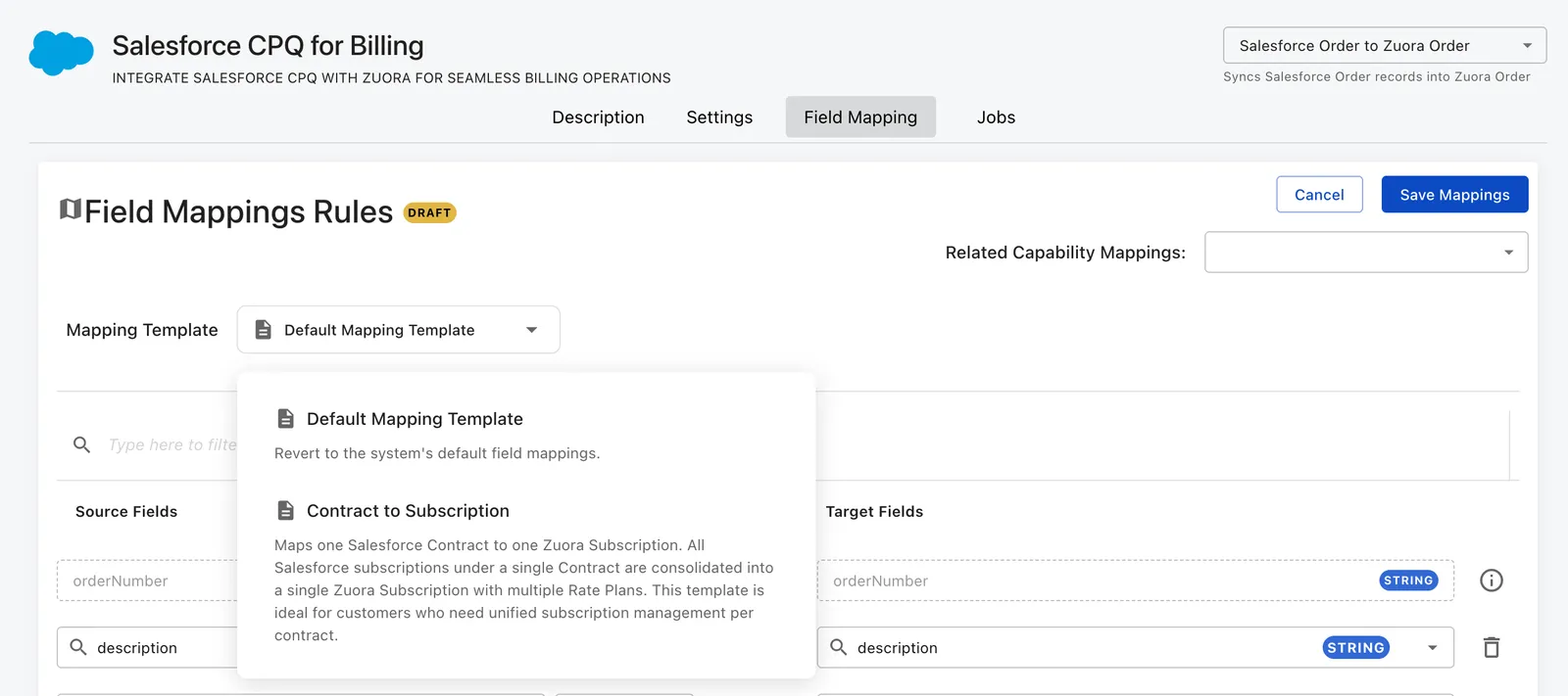 Field Mapping Rules Screen