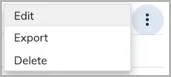 analytics dataset menu