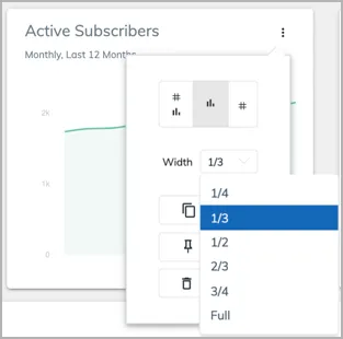 analytics card menu sizes