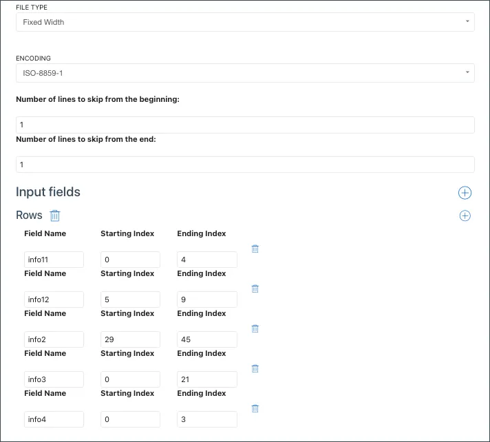 Add rows in the setting