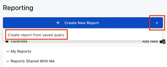 create report from saved query
