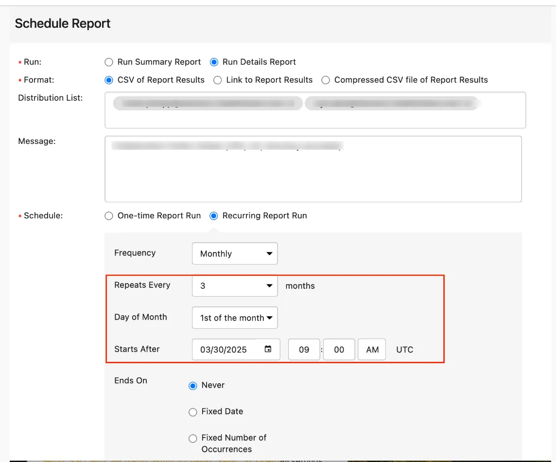 Schedule Report