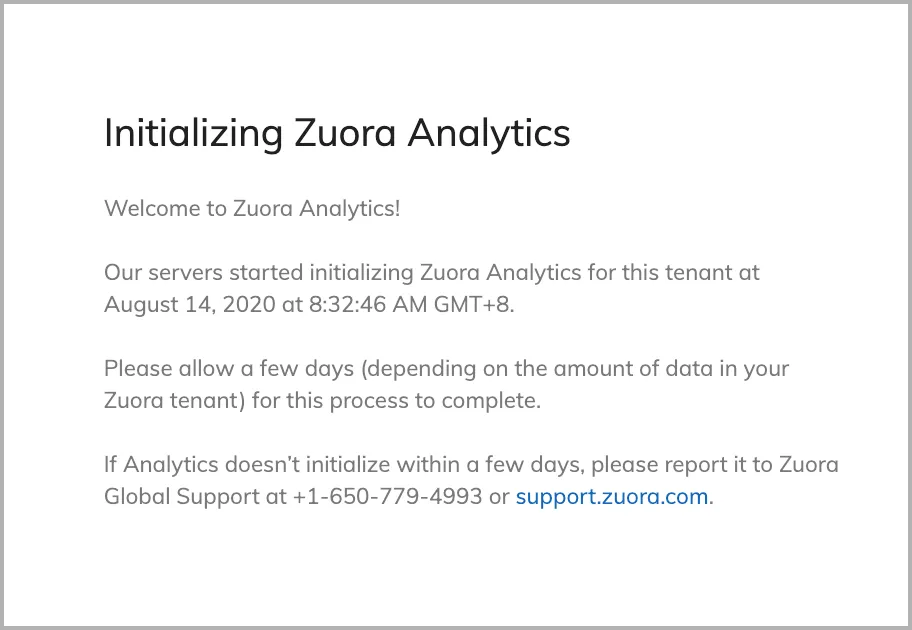 analytics provisioning message