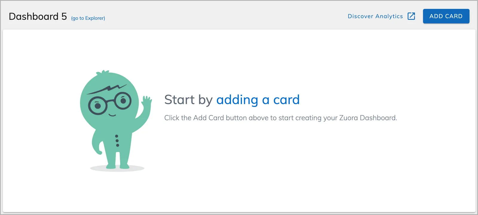 analytics dashboard add card