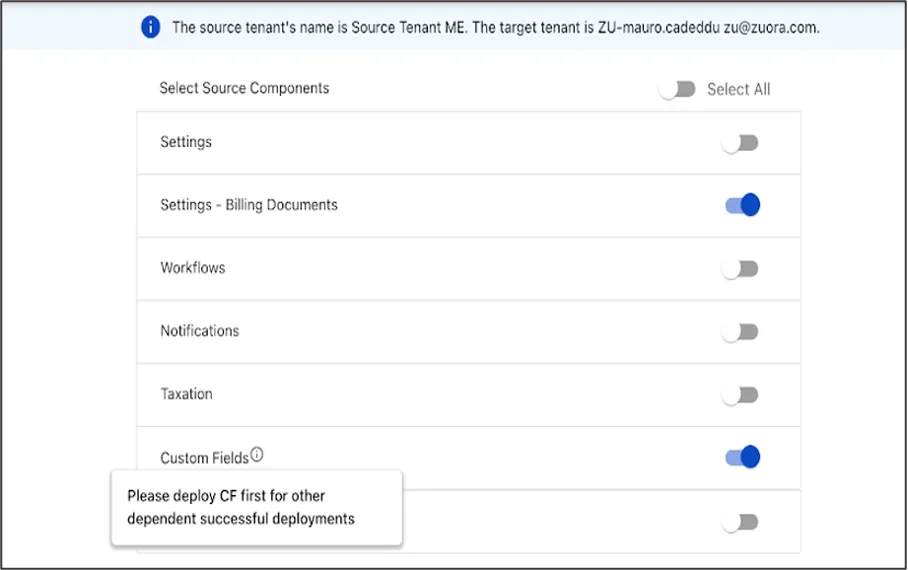 Custom fields Deployment Manager