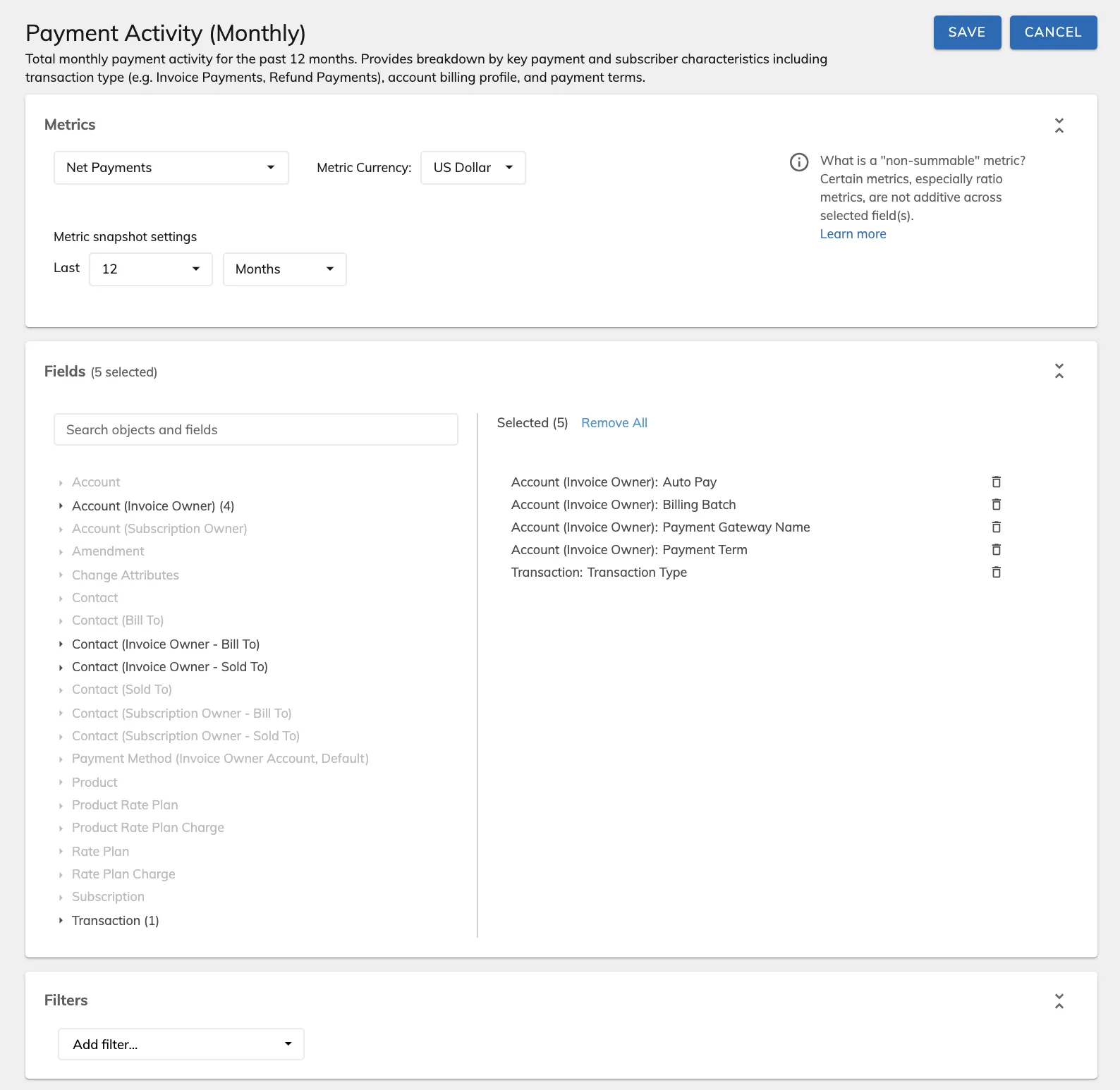 dataset payment activity