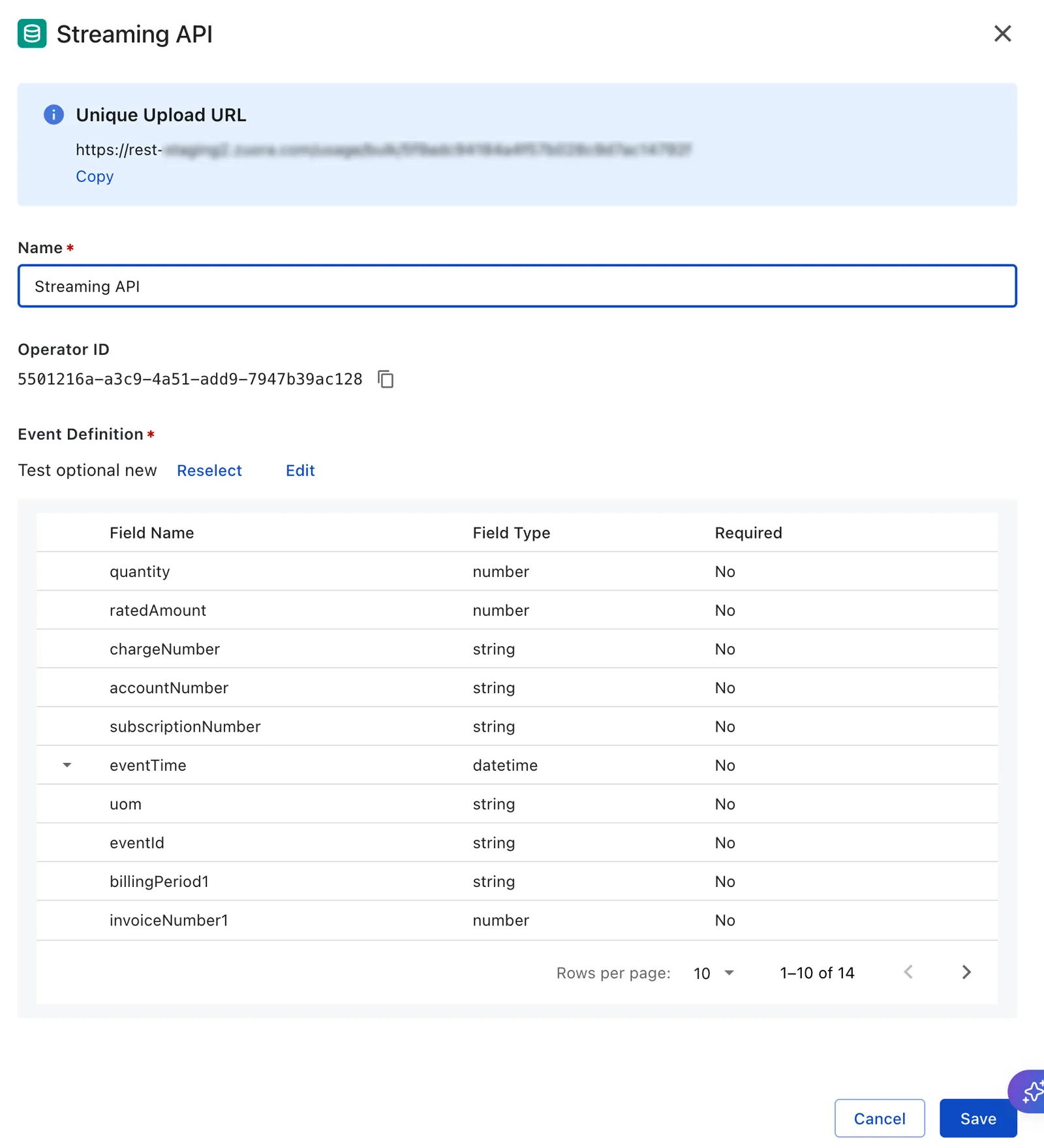 Streaming API settings