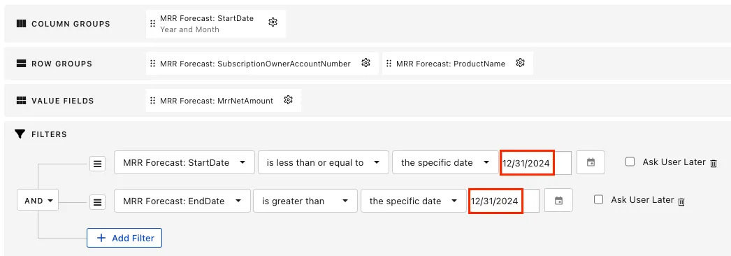 mrr forecast report