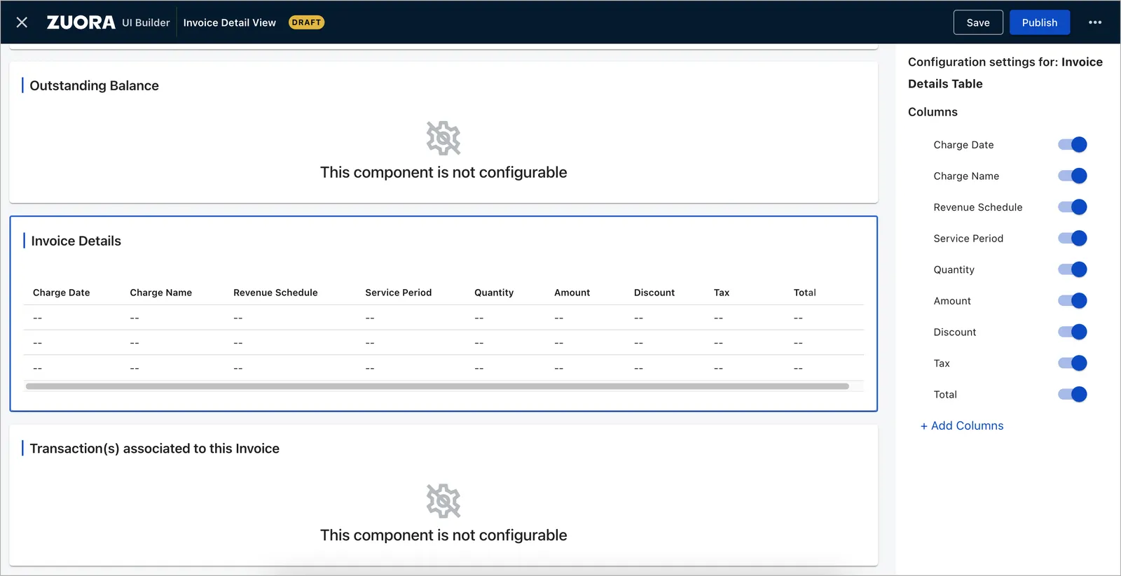 Configure invoice details