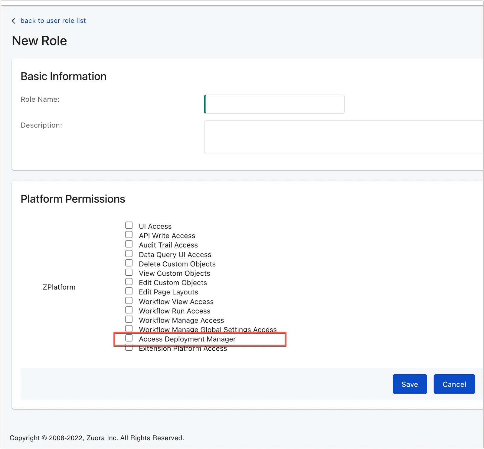 Custom roles in Deployment Manager