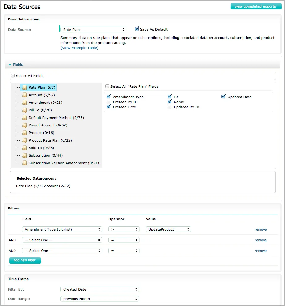 Data source export